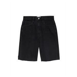 NWT Frame Denim High Rise Bermuda Inkwell Jean Shorts- Raw Hem Black Denim